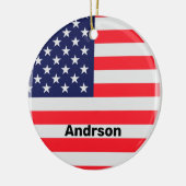 American Flag Personalisierte Patriotic Stars Stre Keramik Ornament (Links)