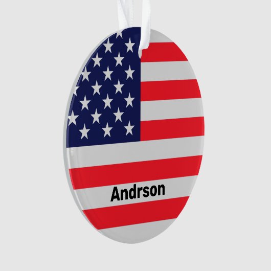 American Flag Personalisierte Patriotic Stars Stre Ornament (Vorderseite)