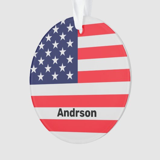 American Flag Personalisierte Patriotic Stars Stre Ornament (Vorderseite)