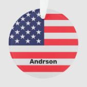 American Flag Personalisierte Patriotic Stars Stre Ornament (Vorderseite)