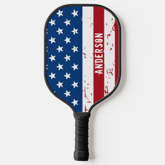 American Flag Personalisierte Patriotic Stars Stre Pickleball Schläger (Rückseite)
