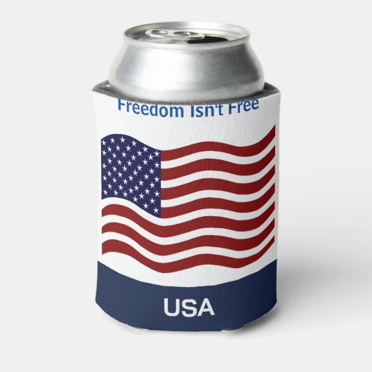 American Flag Personalize Name & Text Tall Seltzer Dosenkühler (Kanne Rückseite)