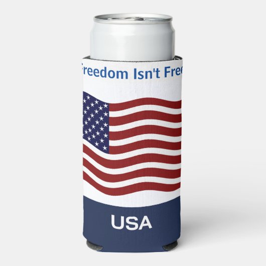 American Flag Personalize Name & Text Tall Seltzer Selters Dosenkühler (Seltzer Rückseite)