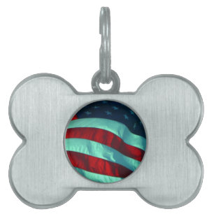 American Flag Pet Tag Tiermarke