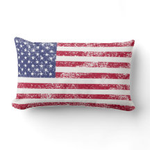 American Flag Pillow - Distressed Style