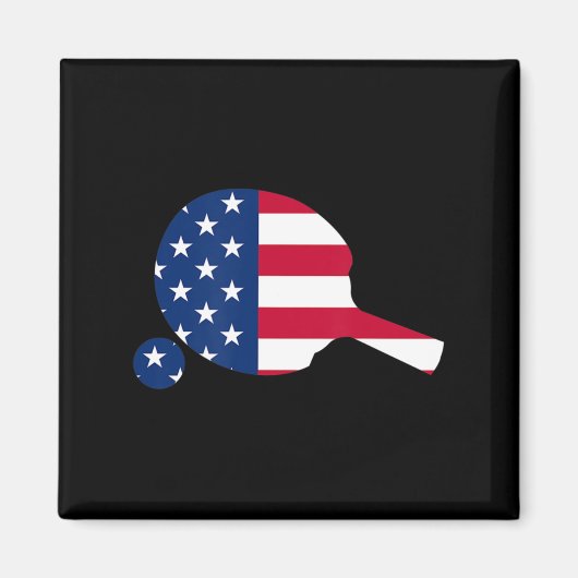 American Flag Ping Pong Tischtennis Player Equipm Magnet (Vorne)