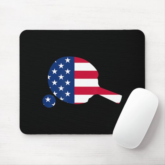 American Flag Ping Pong Tischtennis Player Equipm Mousepad (Mit Mouse)