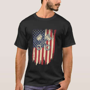 American Flag Pistole Muscle Car für Patriotic Mec T-Shirt