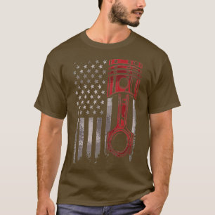 American Flag Pistole Muscle Car Patriotic Vintag T-Shirt