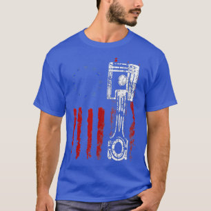 American Flag Pistole Muscle Car Patriotic Vintag T-Shirt