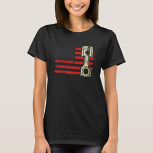 American Flag Pistole Muscle Car Patriotic Vintag T-Shirt