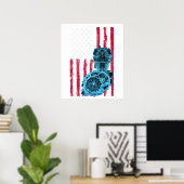 American Flag Piston Muscle Car 9 Poster (Heimbüro)