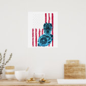 American Flag Piston Muscle Car 9 Poster (Küche)