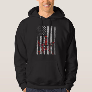 American Flag Piston Muscle Car Mechanic Hoodie