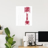 American Flag Piston Muscle Car Poster (Heimbüro)