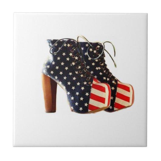 American Flag Platform Shoes Tile Fliese (Vorderseite)