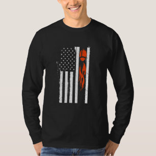 American Flag Player Rugby Football Game Sports Fi T-Shirt