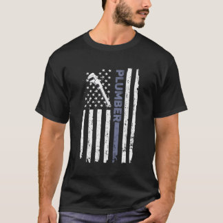 American Flag Plumbers Vintag Patriotic Plumber T-Shirt