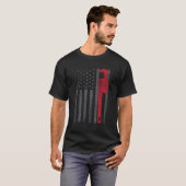 American Flag Plumbing Worker T-Shirt (Vorne ganz)