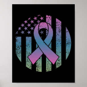 American Flag Pocket Metastatic Breast Cancer Awa Poster