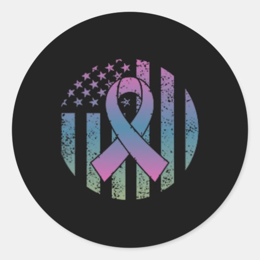 American Flag Pocket Metastatic Breast Cancer Awa Runder Aufkleber (Vorderseite)