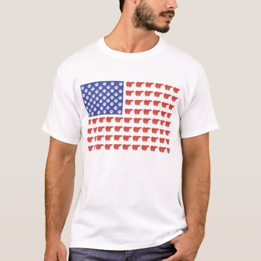 American Flag Polar Bear T-Shirt (Vorderseite)