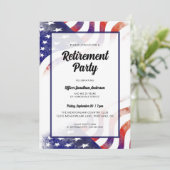 American Flag Police Officer Retirement Party Einladung (Stehend Vorderseite)