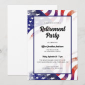American Flag Police Officer Retirement Party Einladung (Vorne/Hinten)
