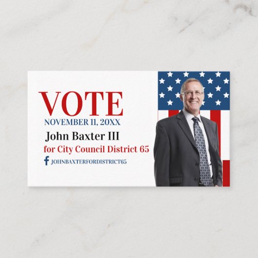 American Flag Political Office Business Card Visitenkarte (Vorderseite)