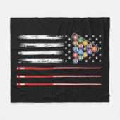 American Flag Pool Player Fleecedecke (Vorderseite (Horizontal))