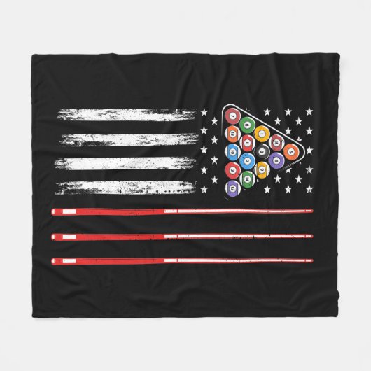 American Flag Pool Player Fleecedecke (Vorderseite (Horizontal))