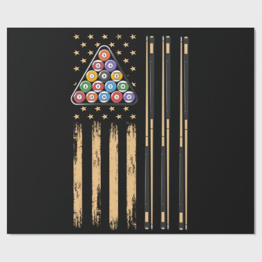 American Flag Pool Player Geschenkpapier (Flach)