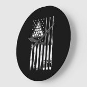 American Flag Pool Player Große Wanduhr (Winkel)