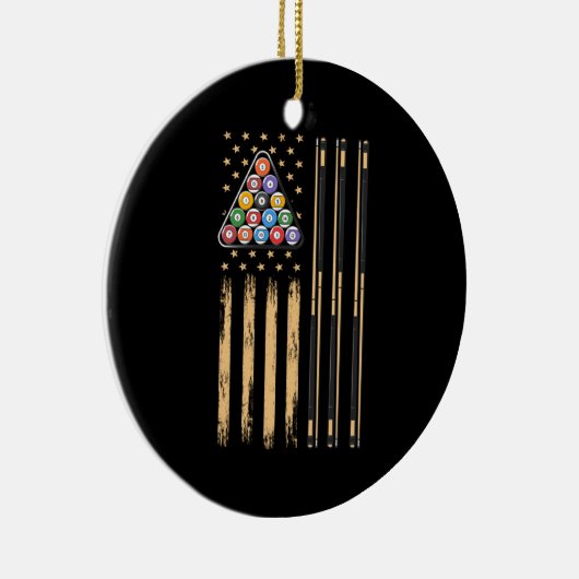 American Flag Pool Player Keramik Ornament (Rechts)