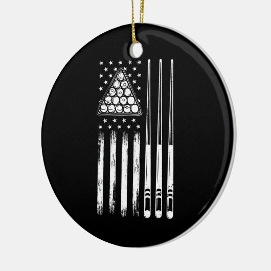 American Flag Pool Player Keramik Ornament (Links)