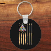 American Flag Pool Player Schlüsselanhänger (Vorderseite)