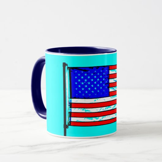 American Flag Pop Art Cup Tasse (Vorderseite Links)