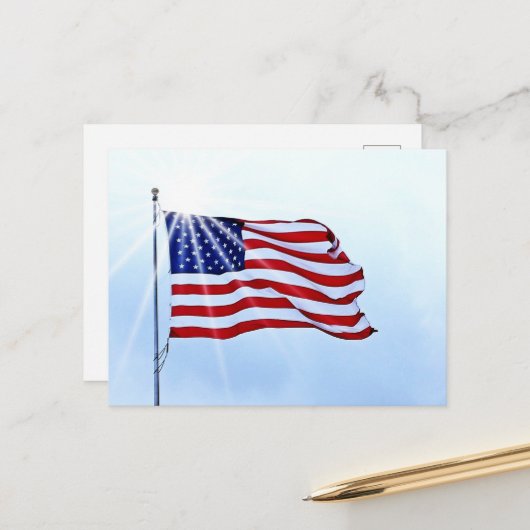 American Flag Post Card Postkarte (Vorderseite/Rückseite Beispiel)