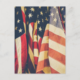 American Flag Post Card Postkarte