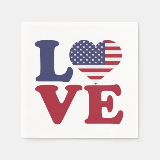 American Flag Post Card Serviette (Vorderseite)