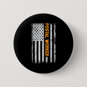 American Flag Postal Worker Funny Quote Graphic Wo Button