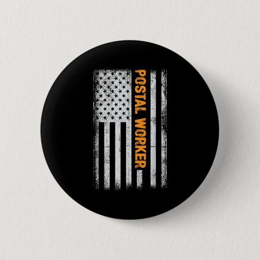 American Flag Postal Worker Funny Quote Graphic Wo Button (Vorderseite)