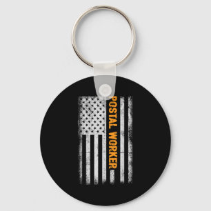American Flag Postal Worker Funny Quote Graphic Wo Schlüsselanhänger