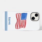 American Flag Preppy Custom Case-Mate iPhone Hülle (Rückseite (Horizontal))