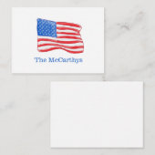 American Flag Preppy Personalisiert Mitteilungskarte (Vorne/Hinten)