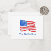 American Flag Preppy Personalisiert Mitteilungskarte (Vorderseite/Rückseite Beispiel)