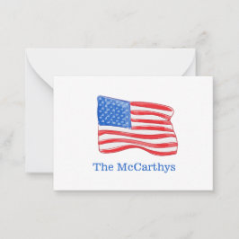American Flag Preppy Personalisiert Mitteilungskarte