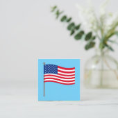 american flag quadratische visitenkarte (Stehend Vorderseite)