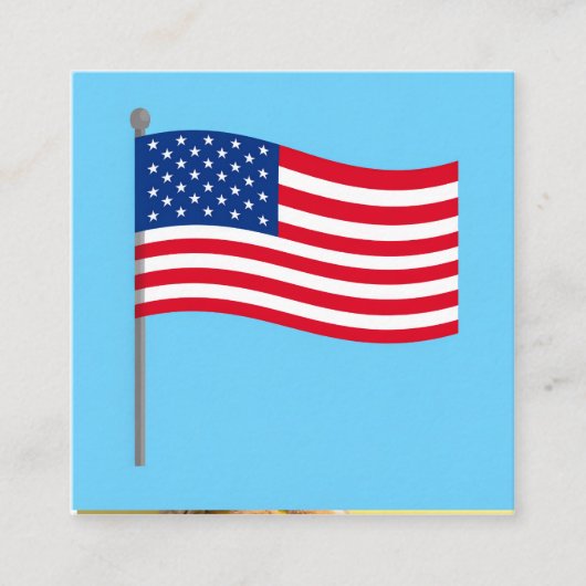 american flag quadratische visitenkarte (Vorderseite)