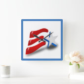 AMERICAN FLAG QUADRATISCHE WANDUHR (Zuhause)
